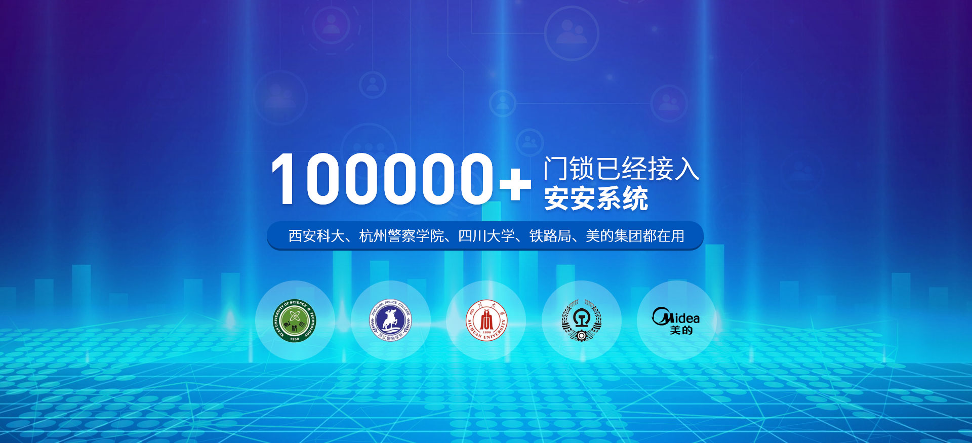 目前安安智能已經(jīng)接入門(mén)鎖100000+ 西安科大、杭州警察學(xué)院、四川大學(xué)、鐵路局、美的集團(tuán)都在用-安安物聯(lián)網(wǎng)門(mén)鎖，智慧公寓系統(tǒng)